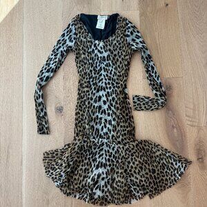 Fuzzi Cheetah Nylon A-Line Dress Size Small